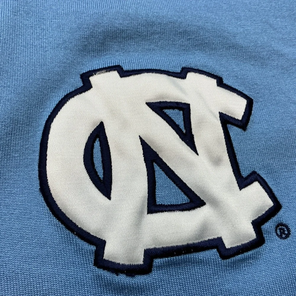 Nike UNC‎ Tar Heels Quarter Zip Polo Shirt Large Blue Argyle Stripe Vintage Men